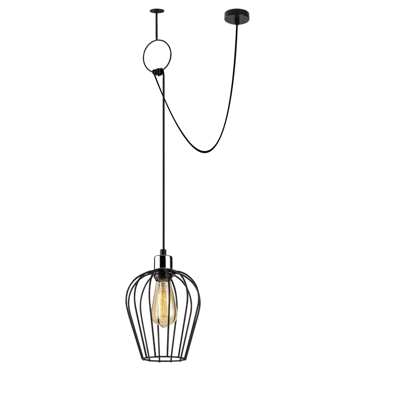 Lustra Opviq Tel Poetry, 80x130 cm, E27, 100 W, negru - imagine 6